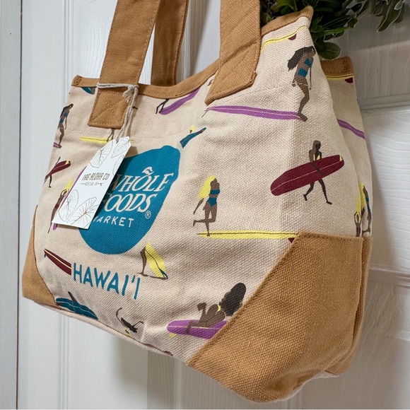 Whole Foods Hawai‘i Tag Aloha Mini Surf Girls Organic Canvas Tote - Picture 4 of 6